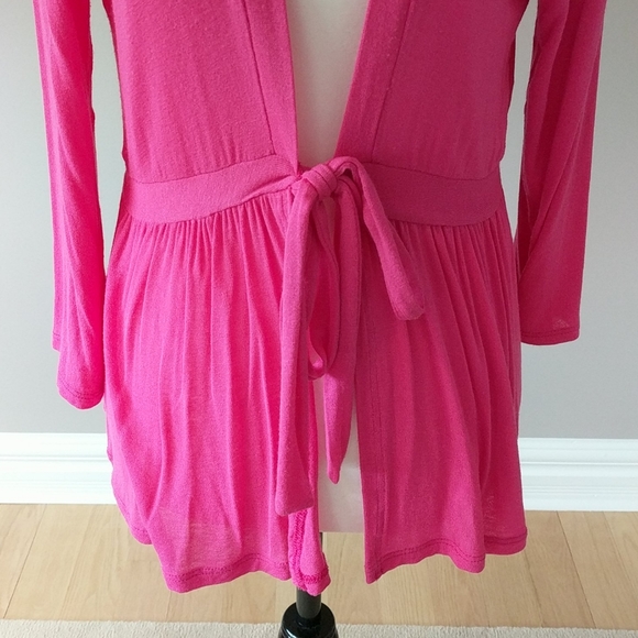 Tie Front Pink Cardigan - Picture 4 of 5
